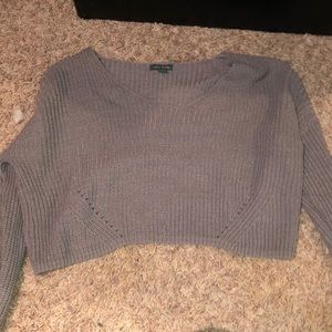 cropped grey sweater